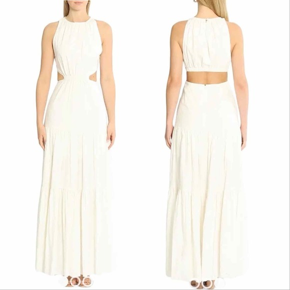 Significant Other Poppy Cut Out Maxi Dress Size US 6 Ivory - Picture 4 of 8